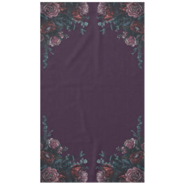 ダークパープルフローラエレガントウェディングマルーンマウヴ テーブルクロス