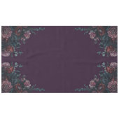 ダークパープルフローラエレガントウェディングマルーンマウヴ テーブルクロス (正面(横))