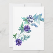 ダークパープルフローラボタニカル100thバースデーパーティー 招待状 (裏面)