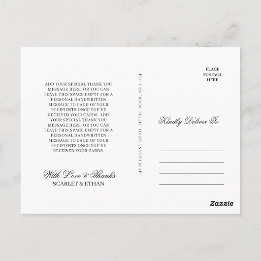 ダークパープルフローラボホ結婚ゴシックの感謝 ポストカード (裏面)