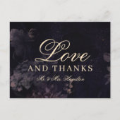 ダークパープルフローラボホ結婚ゴシックの感謝 ポストカード (正面)