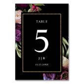 ダークパープルフローラムーディ結婚ーズ テーブルナンバー (正面)