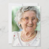 ダークパープルフローラ写真第100回バースデーパーティー 招待状 (裏面)