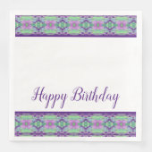 ダークパープルフローラ紙ディナーナプキン (正面)