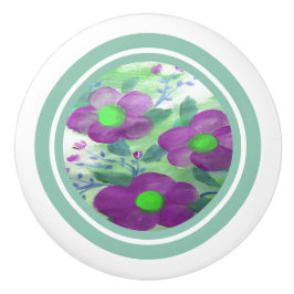 ダークパープルフローラ セラミックノブ