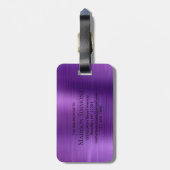 ダークパープルブラシ仕上げメタルスクリプトモノグラムグラムGlam ラゲッジタグ (裏面縦)