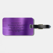 ダークパープルブラシ仕上げメタルスクリプトモノグラムグラムGlam ラゲッジタグ (裏面横)
