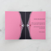 ダークパープルブラックピンクエレガントレースカーサンキュード サンキューカード (内部)