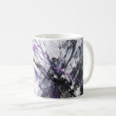 ダークパープルブラック抽象芸術マグ コーヒーマグカップ (正面右)