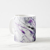 ダークパープルブラック抽象芸術マグ コーヒーマグカップ (正面左)
