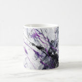 ダークパープルブラック抽象芸術マグ コーヒーマグカップ (中央)