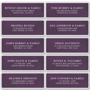 ダークパープルプラムゲスト名アドレス シール