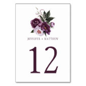 ダークパープルプラムピンクフローラ緑のテーブル | テーブルナンバー (裏面)