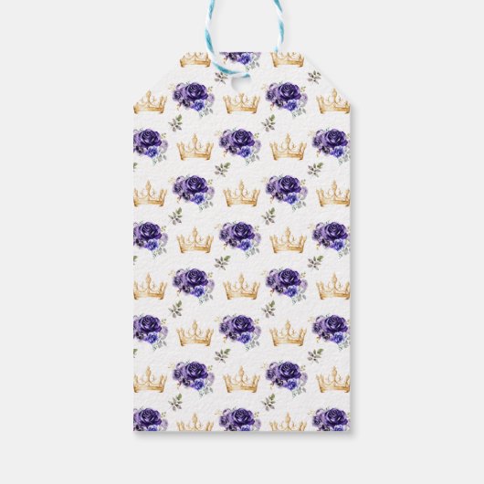 ダークパープルプリンセスクインセアニラハッピーバースデー ギフトタグ (裏面)