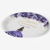 ダークパープルプリンセスフローラキンセアニラ ペーパープレート (アングル)