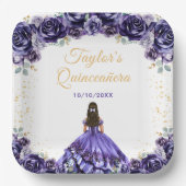 ダークパープルプリンセスフローラキンセアニラ ペーパープレート (正面)