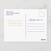 ダークパープルプリンセスフローラキンセアニラ ポストカード (裏面)