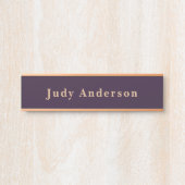 ダークパープルプロフェッショナルプレーンモダンエレガント サインプレート (正面)