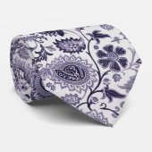 ダークパープルペイズリーオン淡い色のグレー ネクタイ (ロール)