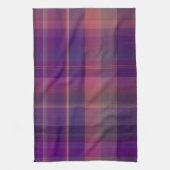 ダークパープルマドラスプレイドストライプパターン キッチンタオル (縦)