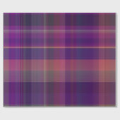 ダークパープルマドラスプレイドストライプパターン ラッピングペーパー (フラット)