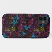 ダークパープルムーディーズ花模様アンティーク花 Case-Mate iPhoneケース (裏面(横))