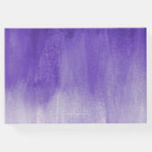 ダークパープルモダンアートカスタムウェディングゲストブック ゲストブック (裏面)