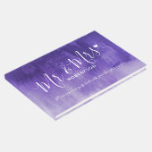 ダークパープルモダンアートカスタムウェディングゲストブック ゲストブック (コーナー)