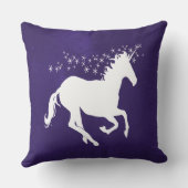 ダークパープルユニコーンパーソナライズされた装飾用クッション クッション (裏面)