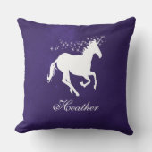 ダークパープルユニコーンパーソナライズされた装飾用クッション クッション (正面)