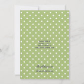 ダークパープルライトグリーン水玉模様ポスト結婚のCe 招待状 (裏面)