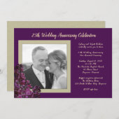 ダークパープルライラックの写真 ウェディングアニバーサリーイベント 招待状 (正面/裏面)