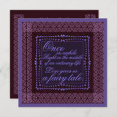 ダークパープルロマンス結婚式招待状 招待状 (正面/裏面)