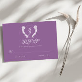 ダークパープルヴィンテージ結婚式の応答カード 出欠カード