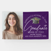 ダークパープル大学院写真2025卒業パーティー 横断幕 (横)