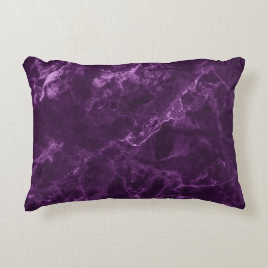 ダークパープル大理石：贅沢な質感。 アクセントクッション (正面)