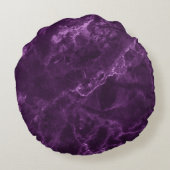 ダークパープル大理石：贅沢な質感。 ラウンドクッション (裏面)