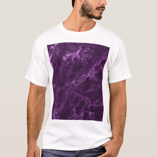 ダークパープル大理石：贅沢な質感。 Tシャツ (正面)