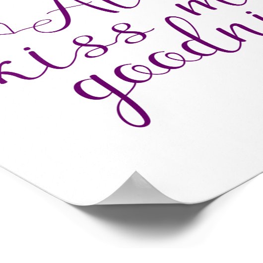 ダークパープル常時キスメグッドナイト引用文 ポスター (角)