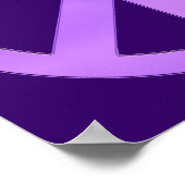 ダークパープル平和サインのラベンダー ポスター (角)