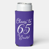 ダークパープル応援65歳65歳の誕生日パーティー スリム缶クーラー (Seltzer裏面)