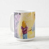 ダークパープル歩く コーヒーマグカップ (正面左)