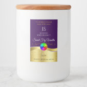 ダークパープル波状金ゴールドロゴモノグラム製品ラベル フードラベル (正面)