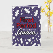 ダークパープル漫画パッドタンポン10代の第1期 カード (黄色い花)