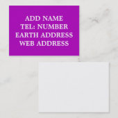 ダークパープル無地のカラー名刺 名刺 (正面/裏面)