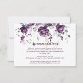 ダークパープル牡丹ダウンロード可能エンクロージャカード 招待状 (正面)