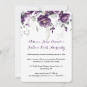 ダークパープル牡丹披露宴結婚のみ 招待状 (正面)