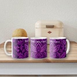 ダークパープル独身のブロケード（パターン） コーヒーマグカップ