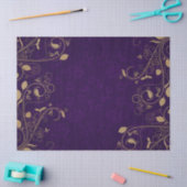 ダークパープル王室のと金ゴールド・スクロールの切り離 薄葉紙 (クラフト)