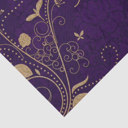 ダークパープル王室のと金ゴールド・スクロールの切り離 薄葉紙 (詳細)